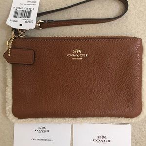 Authentic Brand New Coach Wristlet w/ Fur Trim